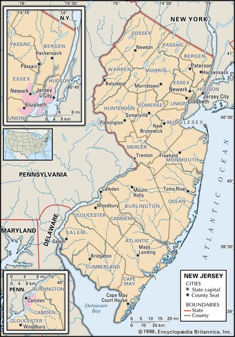 MAP Counties In New Jersey Map